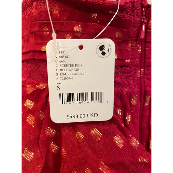 Free People's Rococo Sand Emi Long Dress in Red/Rouge, S - Picture 6 of 6